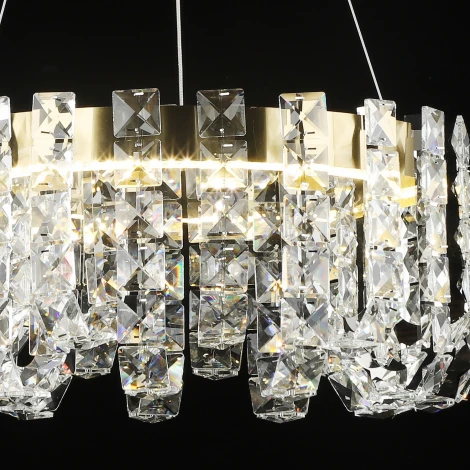 Подвесная люстра хрустальная светодиодная Reluce 02601-0.4-80W LED COP+CH (220V, на тросе)