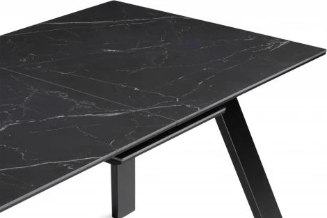 Керамический стол Соммерс 140 (Соммерс 140(180)х80х75 черный мрамор / черный) Woodville арт.588060