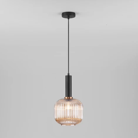 Подвесной светильник Eurosvet Bravo 50182/1 янтарь (220V, на проводе, шар)