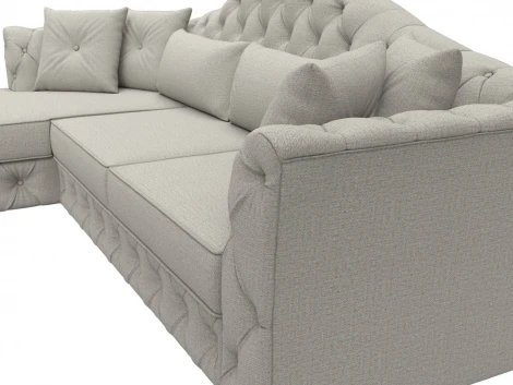 Диван угловой Артис левый угол (Бежевый/Рогожка) Лига Диванов арт.122769L