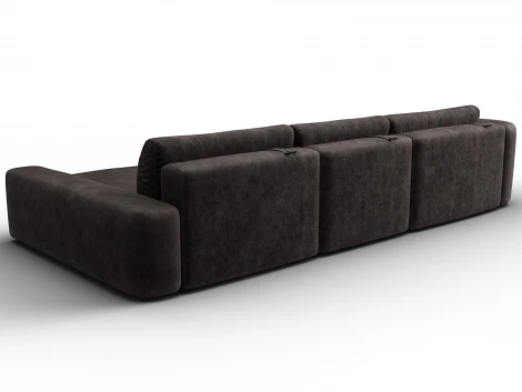 Диван угловой Лига-066 НПБ Лонг угол правый (ЛДСП,Фанера,Брус,Велюр/Коричневый) Лига Диванов 131220