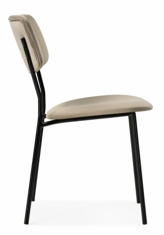 Стул Woodville на металлокаркасе Фиер серо-бежевый / черный глянец 494369