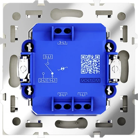 Проходной переключатель одноклавишный с подсветкой (сталь) Voltum S70 VLS010405