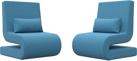 Кресло Волна (2 шт.) (Голубой/Рогожка) Лига Диванов арт.125633