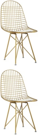 Стул обеденный Eiffel золотой с белой подушкой 2 шт Stool Group (арт.УТ000037506)