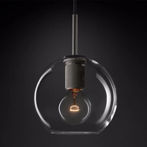 Подвесной светильник Rh Utilitaire Globe Pendant Black ImperiumLoft 40,2334 (123651-22) (220V, на проводе, шар)