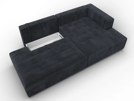 Диван угловой Лига-103 НПБ угол правый (ДСП,Брус,Фанера,Велюр/Темно-серый) Лига Диванов 134808