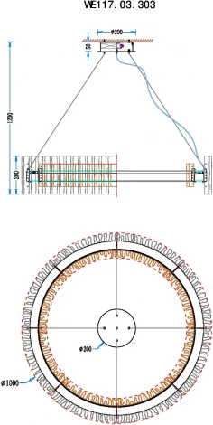Подвесная люстра с пультом, светодиодная Wertmark Patricia WE117.03.303 (220V, на тросе, круглые)