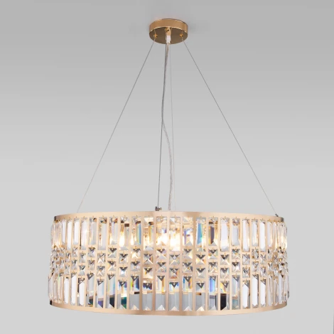 Подвесная люстра Eurosvet Lory 10116/8 золото/прозрачный хрусталь Strotskis