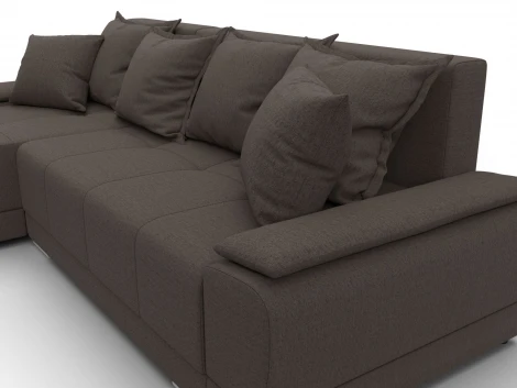 Диван угловой Лига-119 угол левый (ДСП,Брус,Фанера,ЛДС,Рогожка/Коричневый) Лига Диванов 137085L