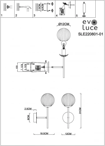 Бра Andria SLE220801-01 Evoluce