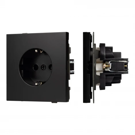 Механизм электрической розетки SCT-TENDO-MEU1-PL-BK (230V, 16A) (Arlight, Черный) 054079