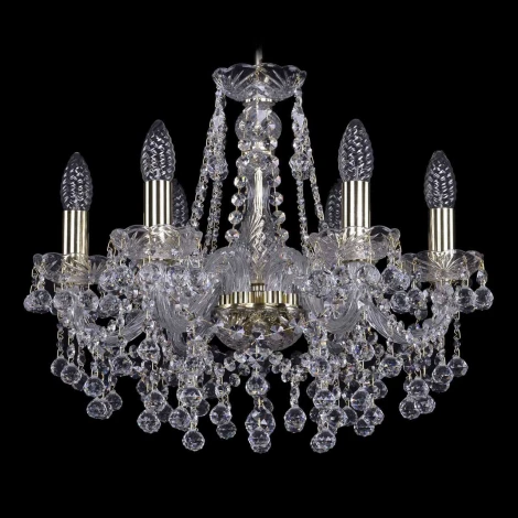 Подвесная люстра Bohemia 1409 1409/6/160/G (220V, хрусталь, на цепи, подсвечник, свеча)