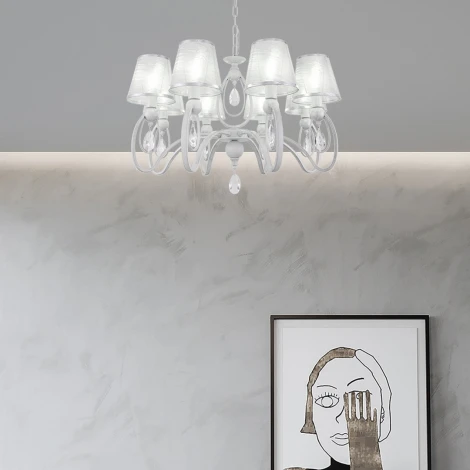 Подвесная люстра Arte Milano AM347203 347203/8 WT+SL (220V, подвески, на цепи)