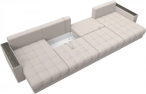 Диван П-образный с декором Лига-049 НПБ Лонг Лига Диванов (Замша) арт.128582