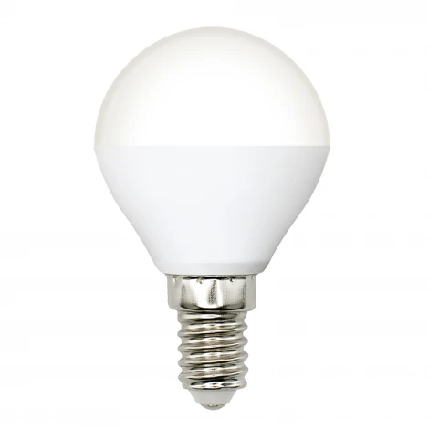 Лампа светодиодная, форма «шар», матовая, белый свет 4000K Uniel LED-G45-6W/4000K/E14/FR/RA95 PLK01WH