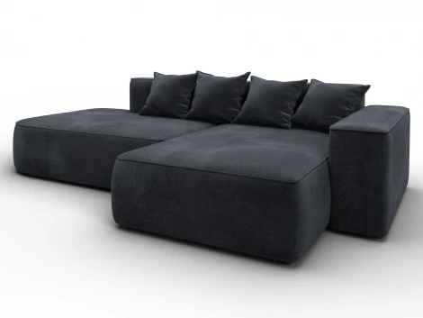 Диван угловой Лига-065 угол правый (ДСП/Пластик/Велюр/Темно-серый) Лига Диванов 129810