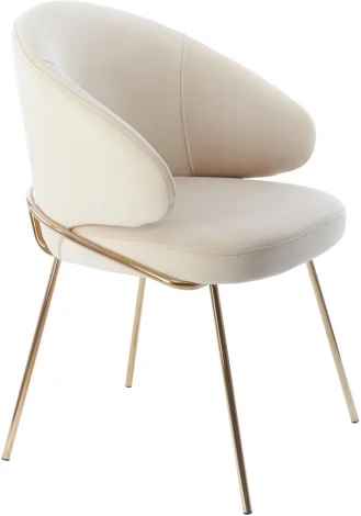 Стул-полукресло Bradex Home Emil кремовый с золотыми ножками (RF 0545)