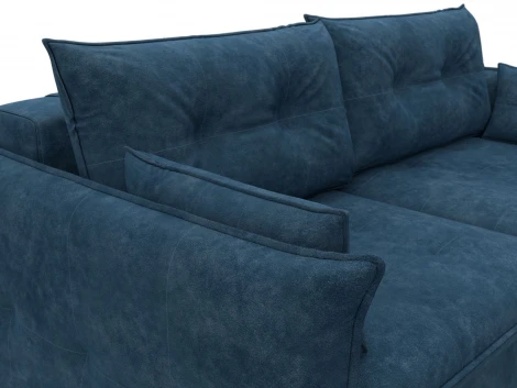 Диван прямой Лига-100 НПБ (ДСП,Фанера/Пластик/Велюр/Синий) Лига Диванов 133645