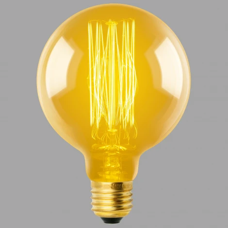 Лампочка накаливания шар желтая E27 60W Uniel IL-V-G95-60/GOLDEN/E27 VW01