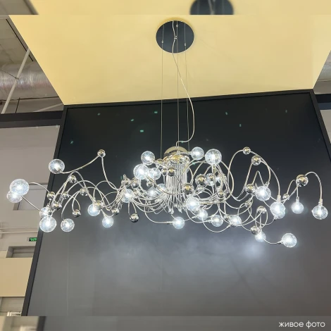 Подвесная люстра Crystal Lux MEDUSA SP30 CHROME (220V, на тросе, шарики)