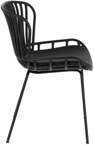 Обеденный стул La Forma (ex Julia Grup) Surpik (Черный/ Сталь,Металл,Пластик,Полиуретан,Полипропилен)