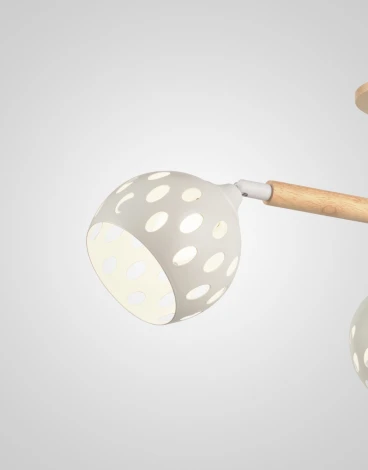 Потолочная люстра на штанге Мелодия Света SL1N SL5691-3 WT+Wood 000067878