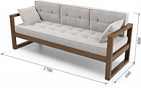 Диван Arsko Астер Б орех серая рогожка