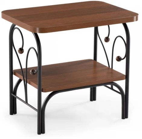 Прикроватная тумба Woodville Клео 2 черная / орех 446217