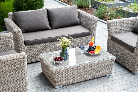 Журнальный столик из искусственного ротанга, цвет бежевый 4SIS Капучино YH-S4133W beige