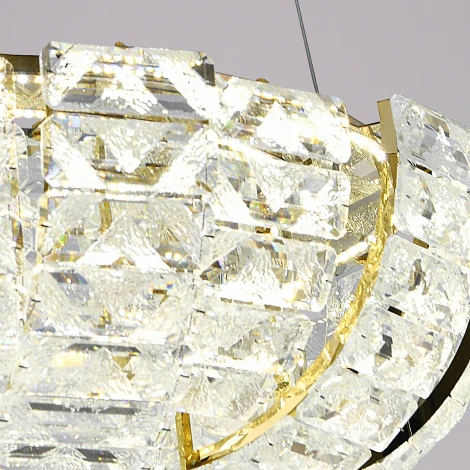 Подвесная люстра хрустальная светодиодная с пультом Reluce 67530-0.4-500 FGD (регулировка яркости, 220V, на тросе)