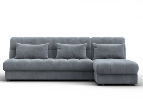 Диван угловой Лига-116 НПБ угол правый (ДСП,ЛДСП,Велюр/Серый) Лига Диванов 136949