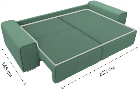 Диван угловой Лига-029 правый угол (Зеленый/Рогожка) Лига Диванов арт.121934