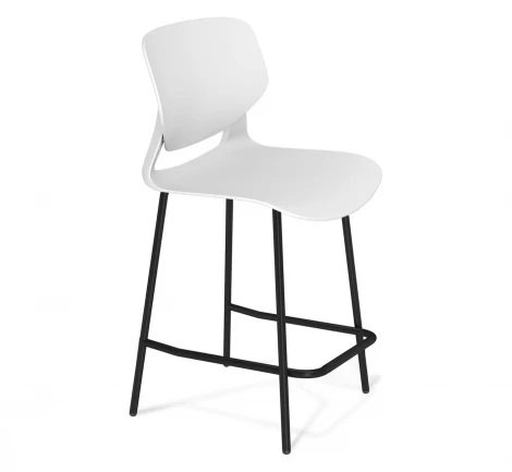 Стул полубарный Sheffilton SHT-ST59/S196-1 белый/черный муар 7723189101