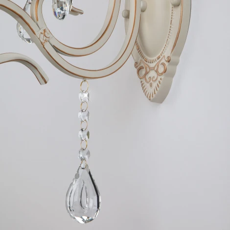 Бра Eurosvet 12205 12205/1 белый (хрусталь Strotskis, подвески, подсвечник, свеча)