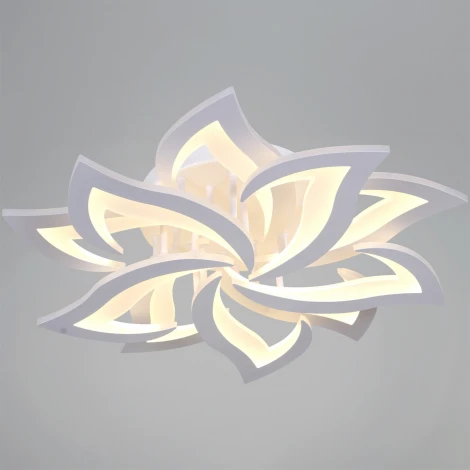 Потолочная люстра светодиодная на штанге с пультом с регулировкой цветовой температуры, яркости и с ночным режимом Reluce 20150-0.3-5+5 WH