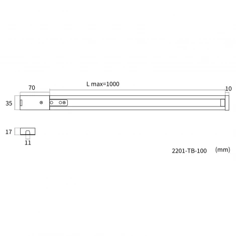 Шинопровод однофазный накладной 220V 1 метр Favourite Practica 2201-TB-100