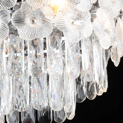 Подвесная люстра хрустальная Reluce 02447-0.4-04 CH (220V, на цепи)