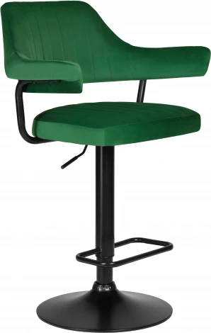 Стул барный DOBRIN CHARLY BLACK (зеленый велюр (MJ9-88)) 5019_BlackBase-LM BLACK, цвет сиденья зеленый (MJ9-88), основания черный
