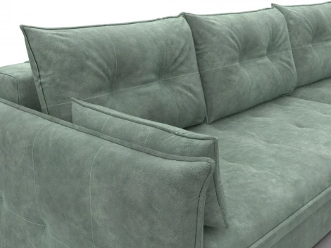 Диван угловой Лига-100 НПБ угол универсальный (ДСП,Фанера/Пластик/Велюр/Зеленый) Лига Диванов 133660