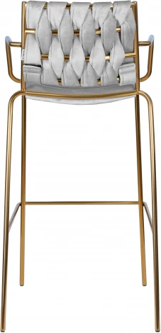 Стул барный Dobrin MILLER GOLD (светло-серый велюр (135-37))