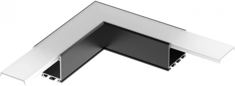 Угол PLS-LOCK-H25-L90 BLACK (с экраном MAT-L) (Металл) 031268 Arlight