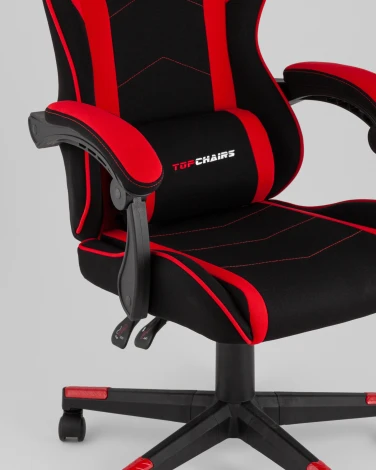 Кресло спортивное TopChairs Shadow ткань черно-красный арт.УТ000039460