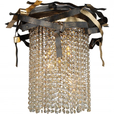 Потолочная люстра N-Light 555 555-03-03 gold + black shampagne crystal