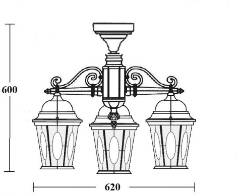 Потолочный светильник уличный Oasis Light ASTORIA 2M 91470MA/3 Bl овал (220V, IP44)