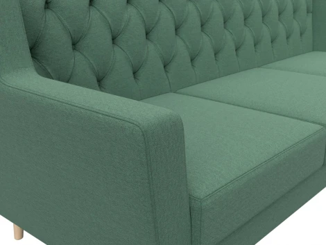 Диван кухонный прямой Брайтон 3 Люкс (Зеленый/Рогожка) Лига Диванов арт.123187