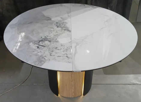 Стол БАТИСТ 115 с подсветкой цвет ПАНДОРА (PANDORA LIGHT), керамика / ДУБ АМЕРИКАНСКИЙ M-City 64611