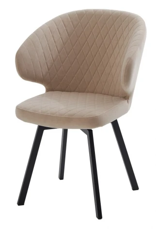 Стул ХИЛТОН 360 град., цвет B03 Бежевый, велюр / черный каркас M-City 64644