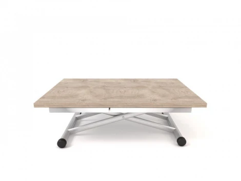 Стол трансформер журнальный обеденный Оку Серебристый