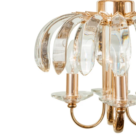 Подвесная люстра L'Arte Luce Fungio L57104 (220V, хрусталь K9, на цепи, свеча, цветы)